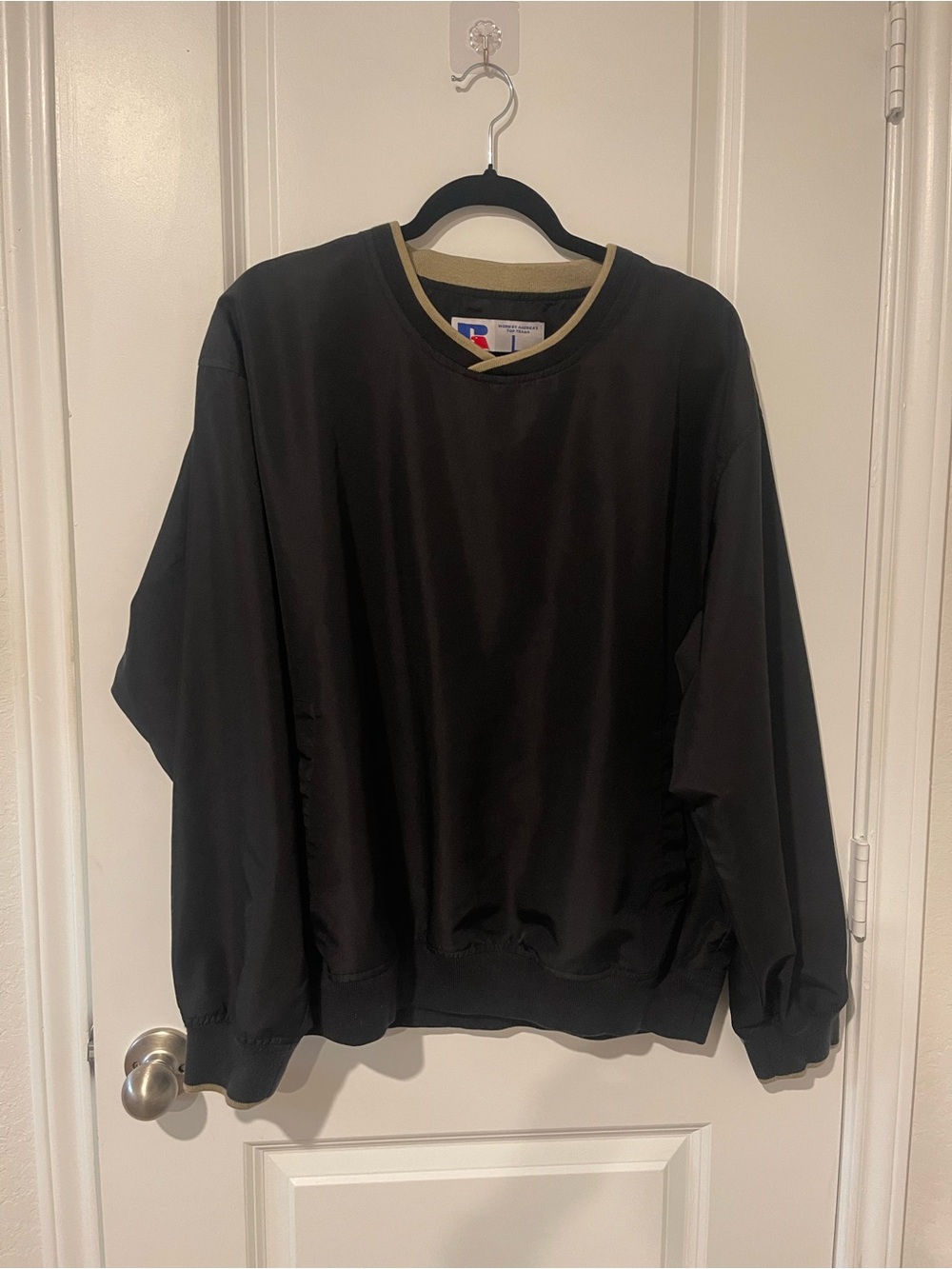 Russell Athletic Black Pullover Sweatshirt with Tan Trim